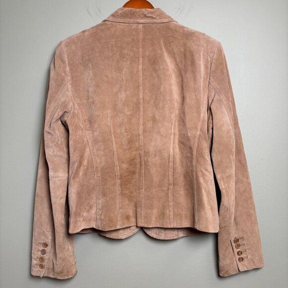 Vintage Context Womens Suede Leather Blazer Jacket Sz L Country Preppy 90s Y2K - Picture 2 of 15